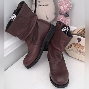 Bikkembergs Brown Leather Slouchy Violante Boots Sz 6.5M Pre-Owned